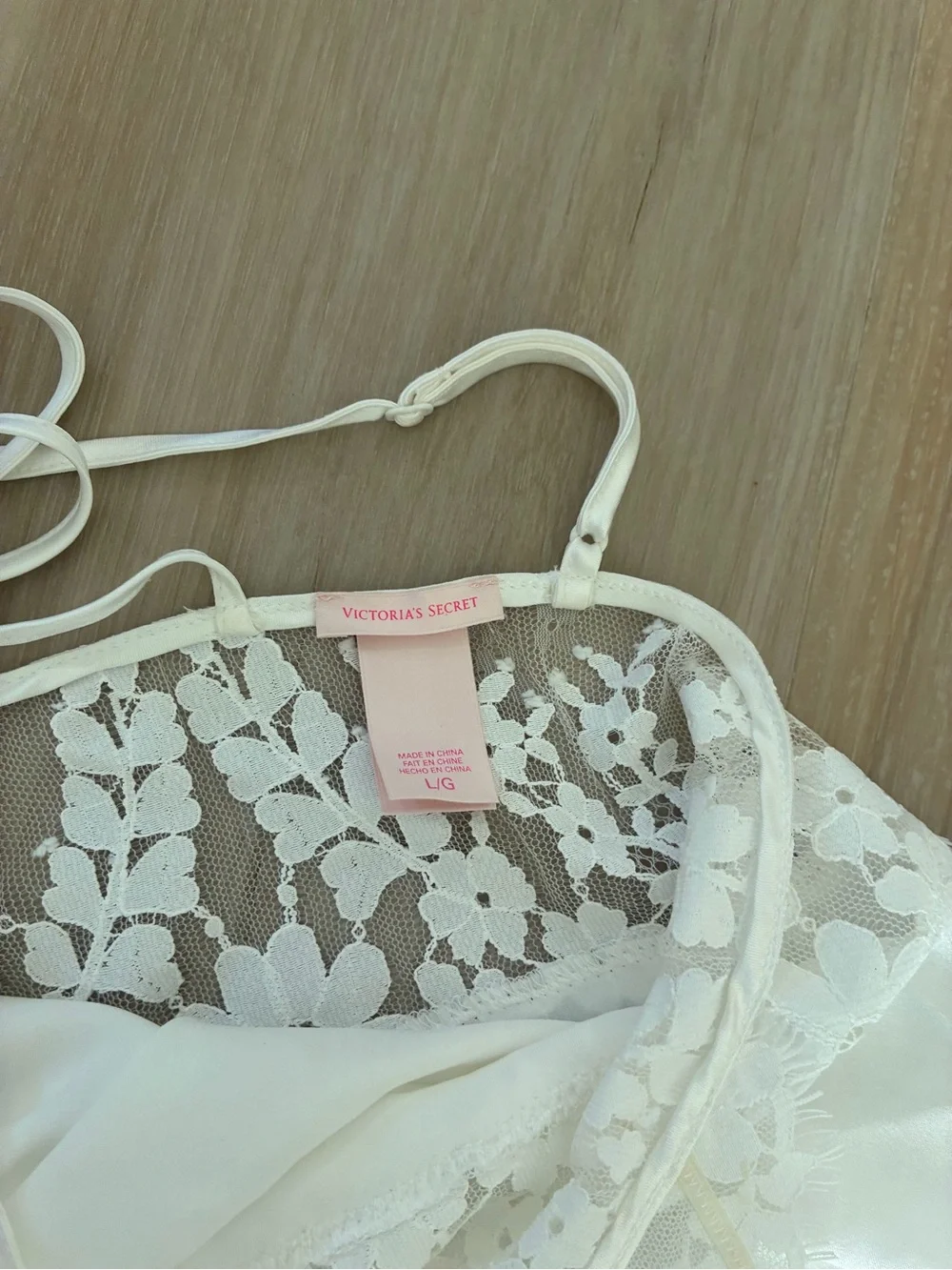 Victoria's Secret White Satin & Lace Chemise